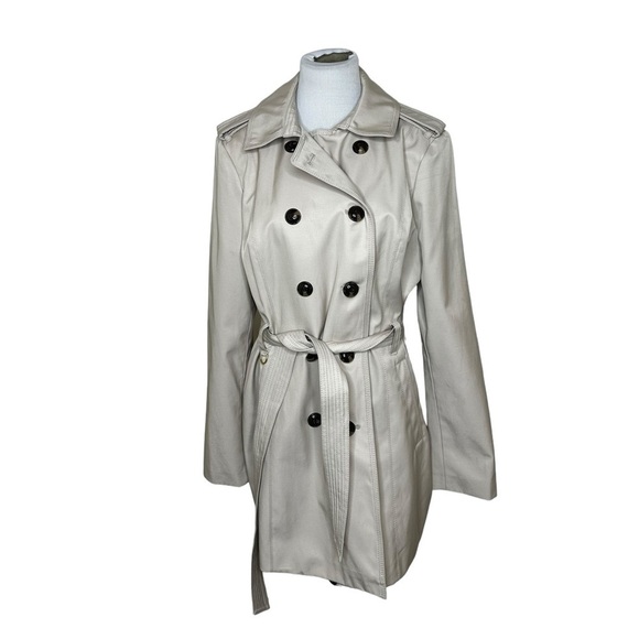 Andrew Marc Classic Belted Tan Trenchcoat - Picture 1 of 8